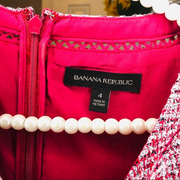 Banana Republic Pink Tweed Fit& Flare A-line Dress - Picture 4 of 11